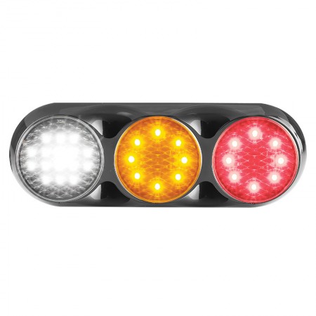 Triple Combination Rear Lamp - Coloured Lens - Black Bracket - 12V Triple Combination Rear Lamp - Coloured Lens - Black Bracket - 12V